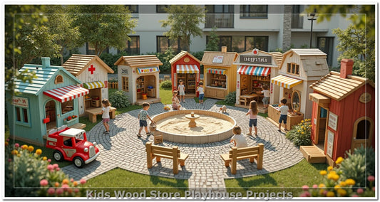 Customizable Wooden Play Town for Children: Unique Learning and Fun Spaces for Daycares, Play Cafes and Playhouses