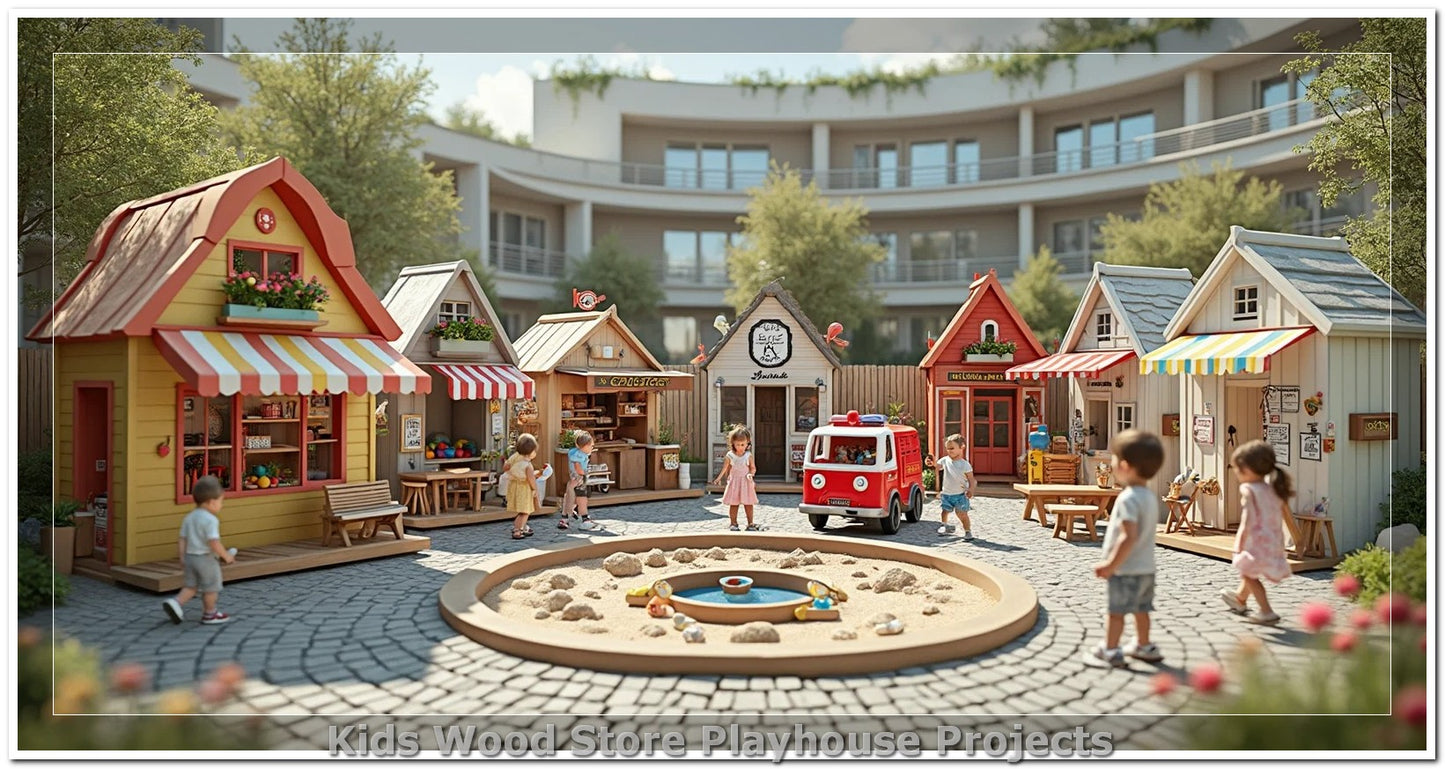 Customizable Wooden Play Town for Children: Unique Learning and Fun Spaces for Daycares, Play Cafes and Playhouses