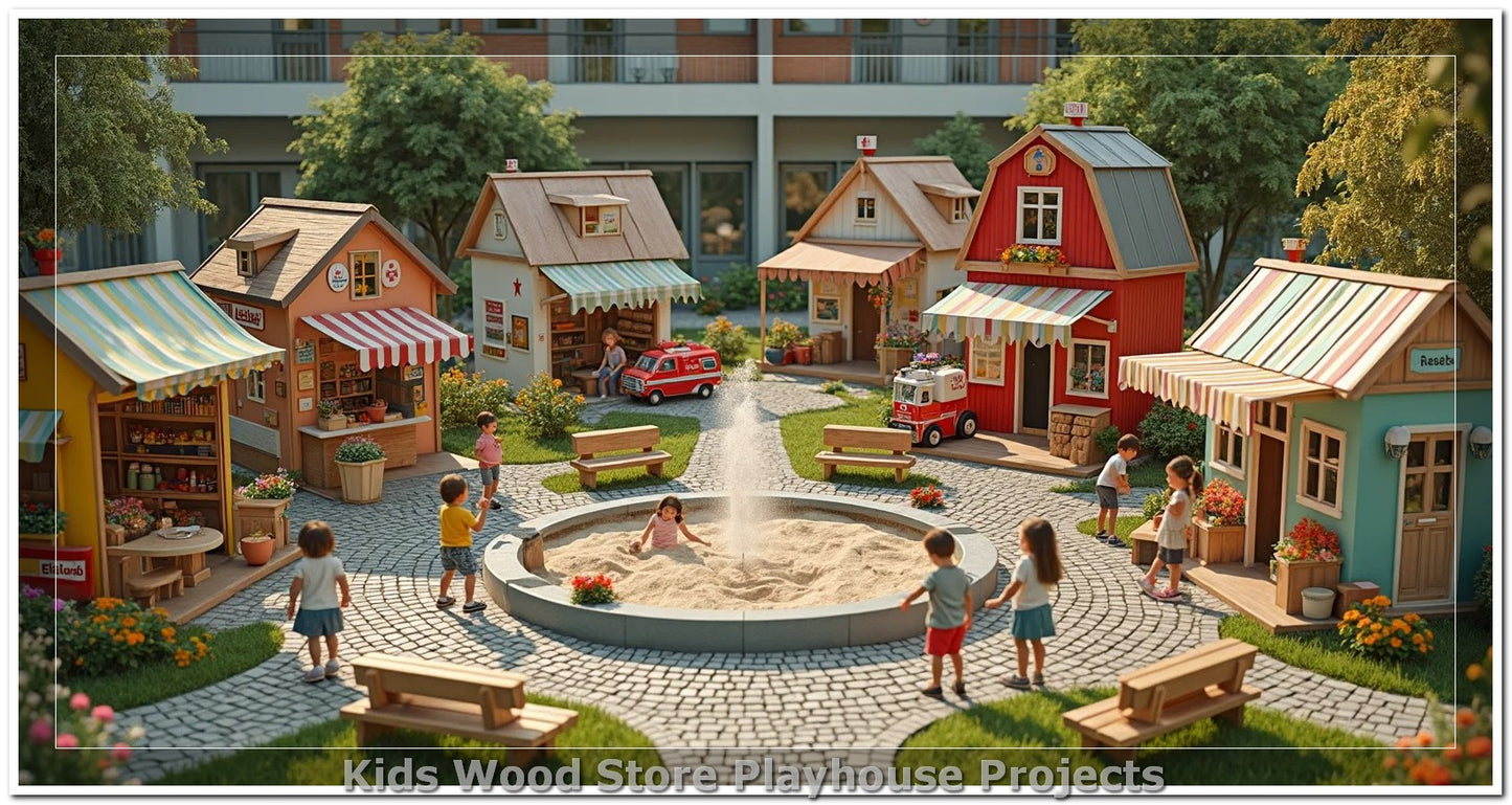 Customizable Wooden Play Town for Children: Unique Learning and Fun Spaces for Daycares, Play Cafes and Playhouses