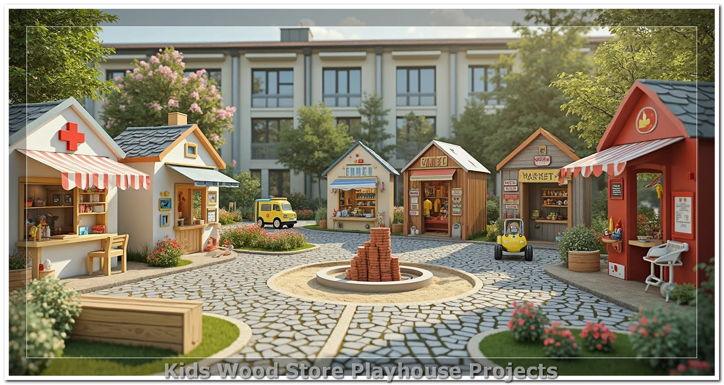 Customizable Wooden Play Town for Children: Unique Learning and Fun Spaces for Daycares, Play Cafes and Playhouses