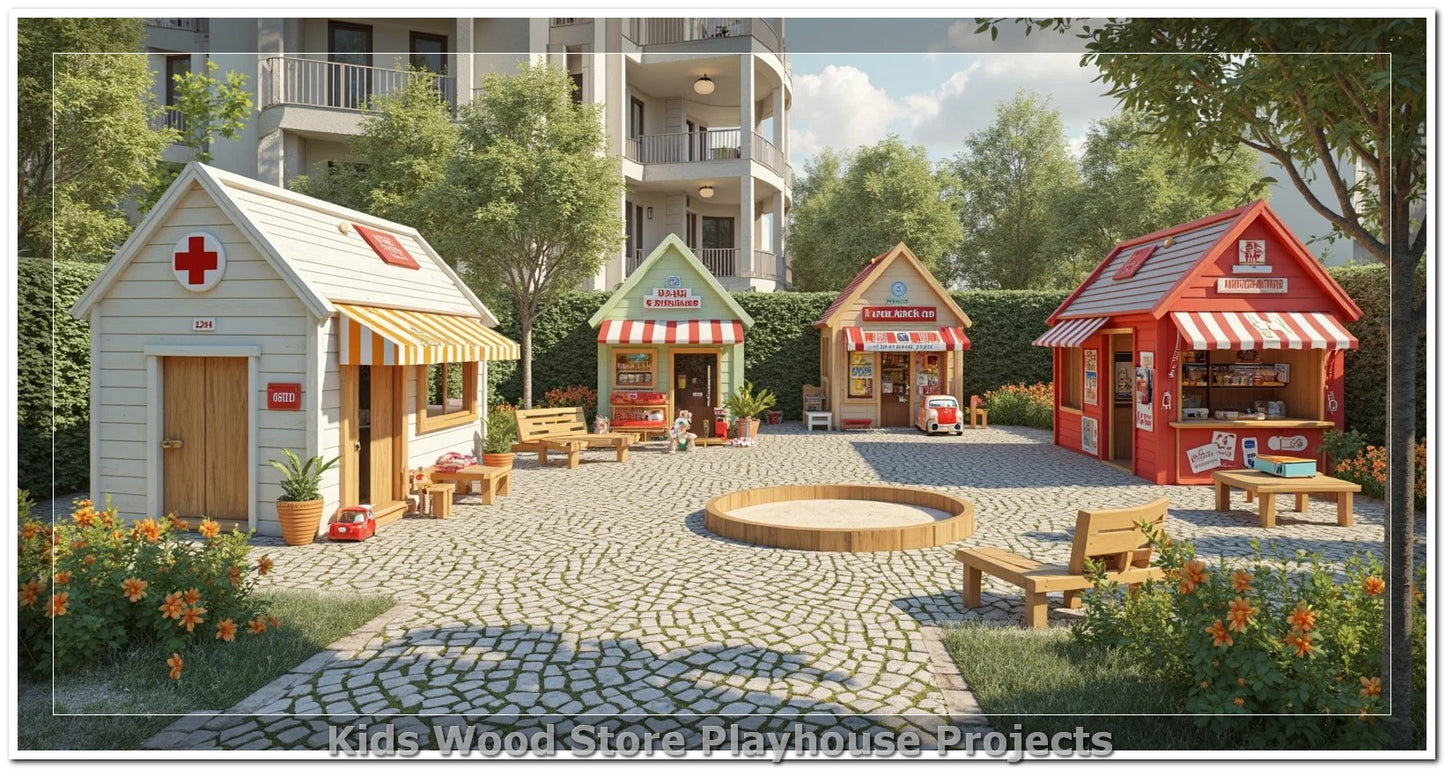 Customizable Wooden Play Town for Children: Unique Learning and Fun Spaces for Daycares, Play Cafes and Playhouses