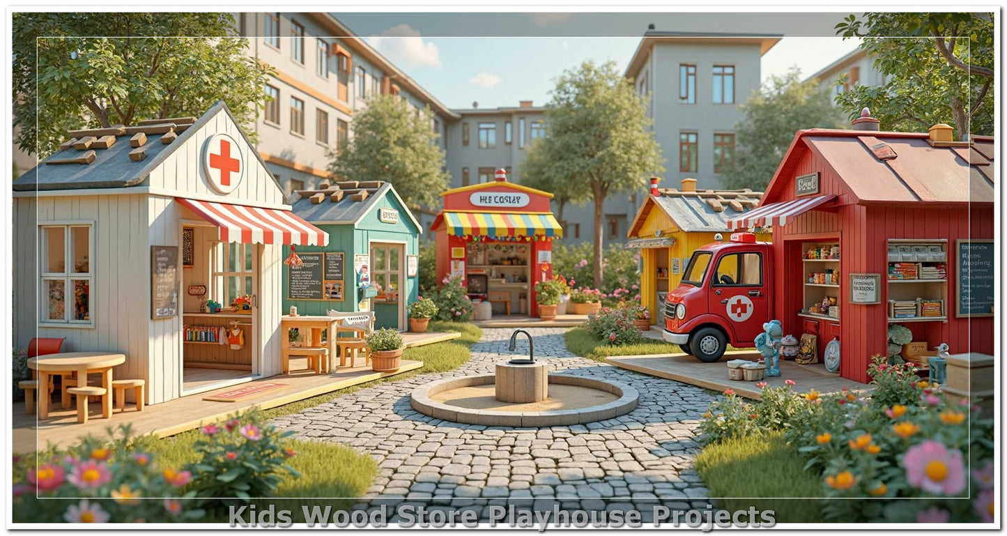 Customizable Wooden Play Town for Children: Unique Learning and Fun Spaces for Daycares, Play Cafes and Playhouses