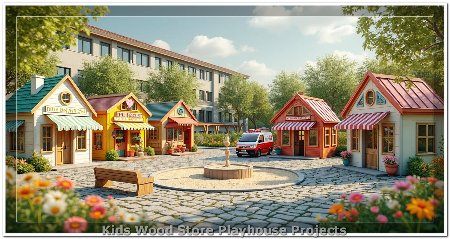 Customizable Wooden Play Town for Children: Unique Learning and Fun Spaces for Daycares, Play Cafes and Playhouses