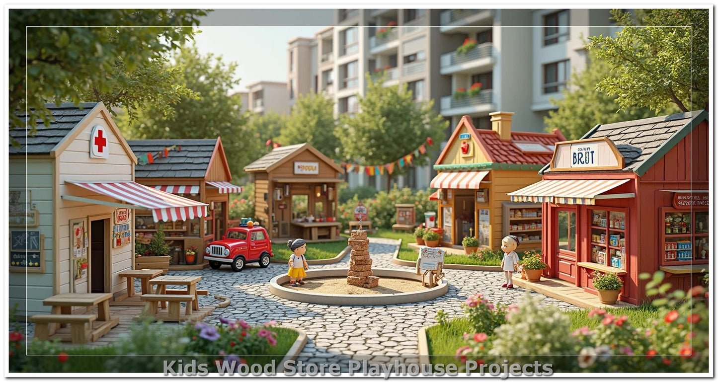 Customizable Wooden Play Town for Children: Unique Learning and Fun Spaces for Daycares, Play Cafes and Playhouses