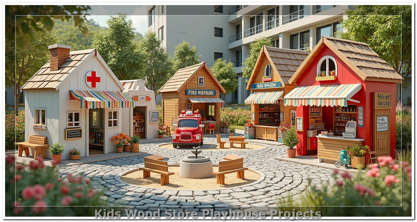 Customizable Wooden Play Town for Children: Unique Learning and Fun Spaces for Daycares, Play Cafes and Playhouses