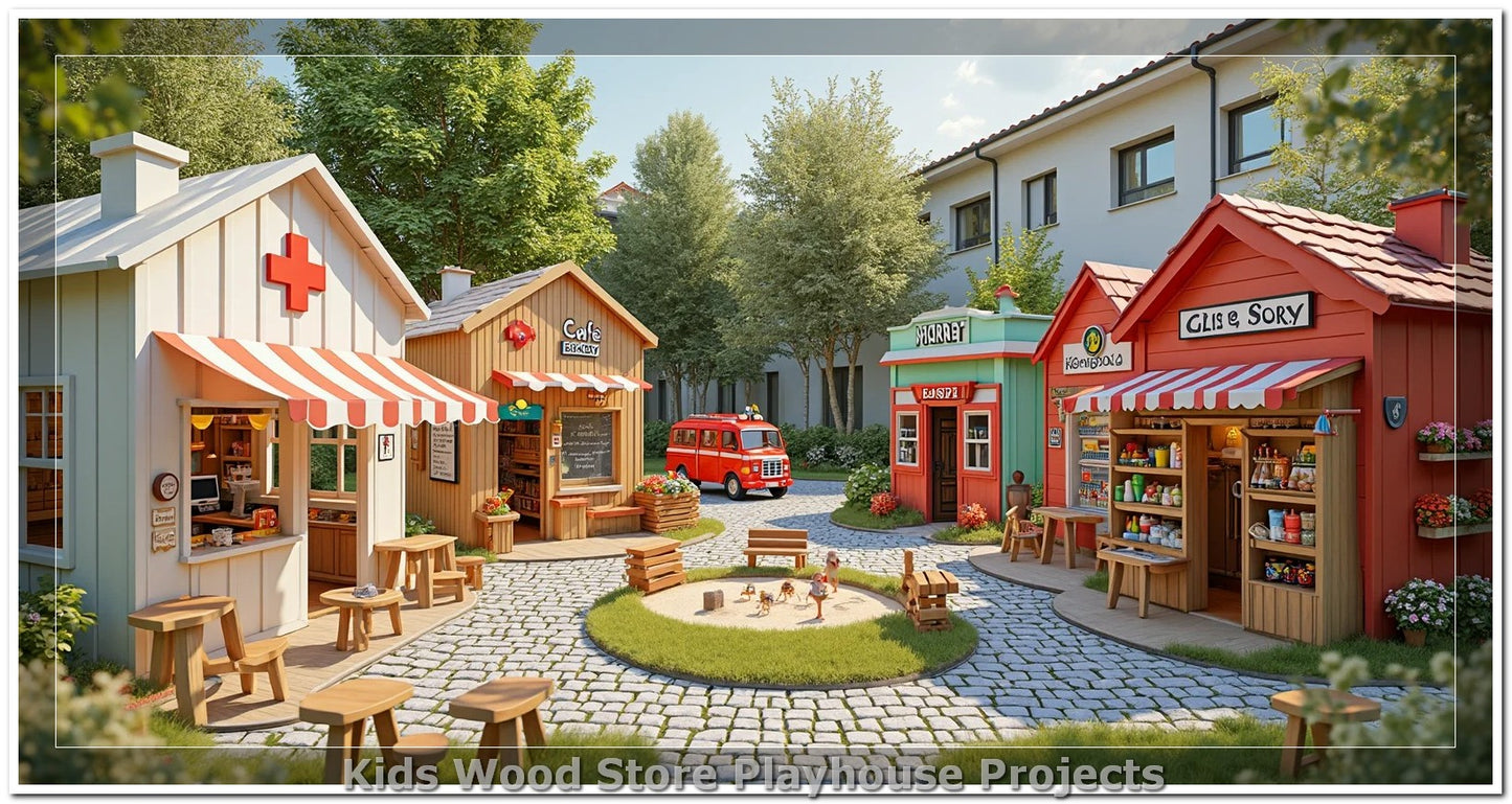 Customizable Wooden Play Town for Children: Unique Learning and Fun Spaces for Daycares, Play Cafes and Playhouses