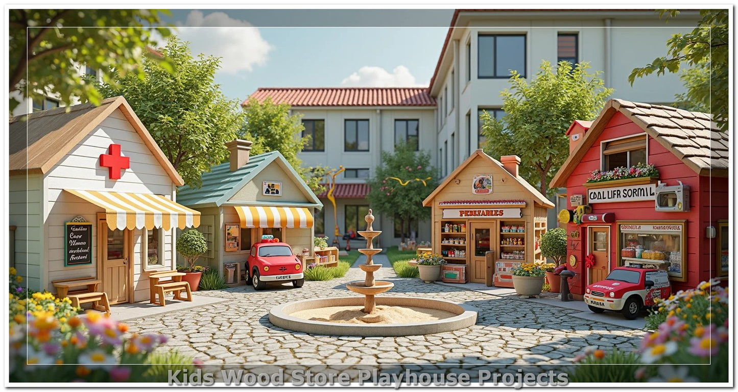 Customizable Wooden Play Town for Children: Unique Learning and Fun Spaces for Daycares, Play Cafes and Playhouses