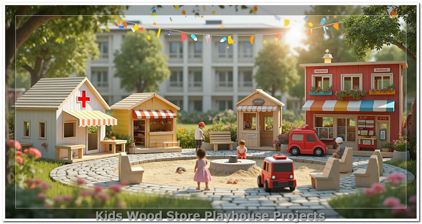 Customizable Wooden Play Town for Children: Unique Learning and Fun Spaces for Daycares, Play Cafes and Playhouses