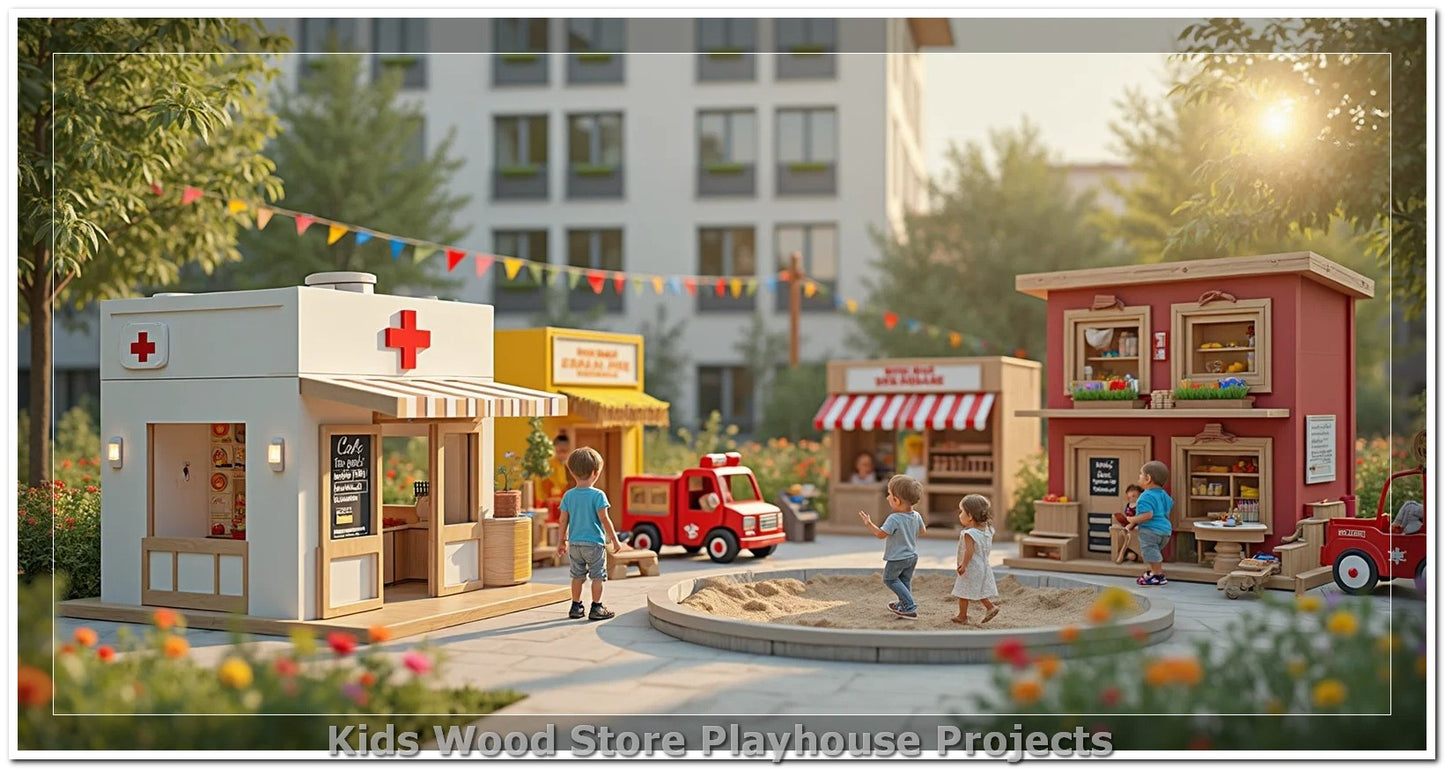 Customizable Wooden Play Town for Children: Unique Learning and Fun Spaces for Daycares, Play Cafes and Playhouses