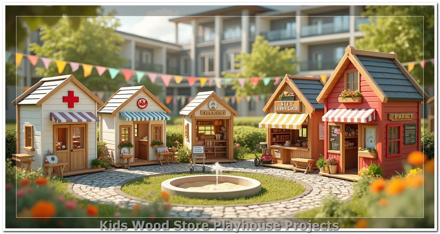 Customizable Wooden Play Town for Children: Unique Learning and Fun Spaces for Daycares, Play Cafes and Playhouses