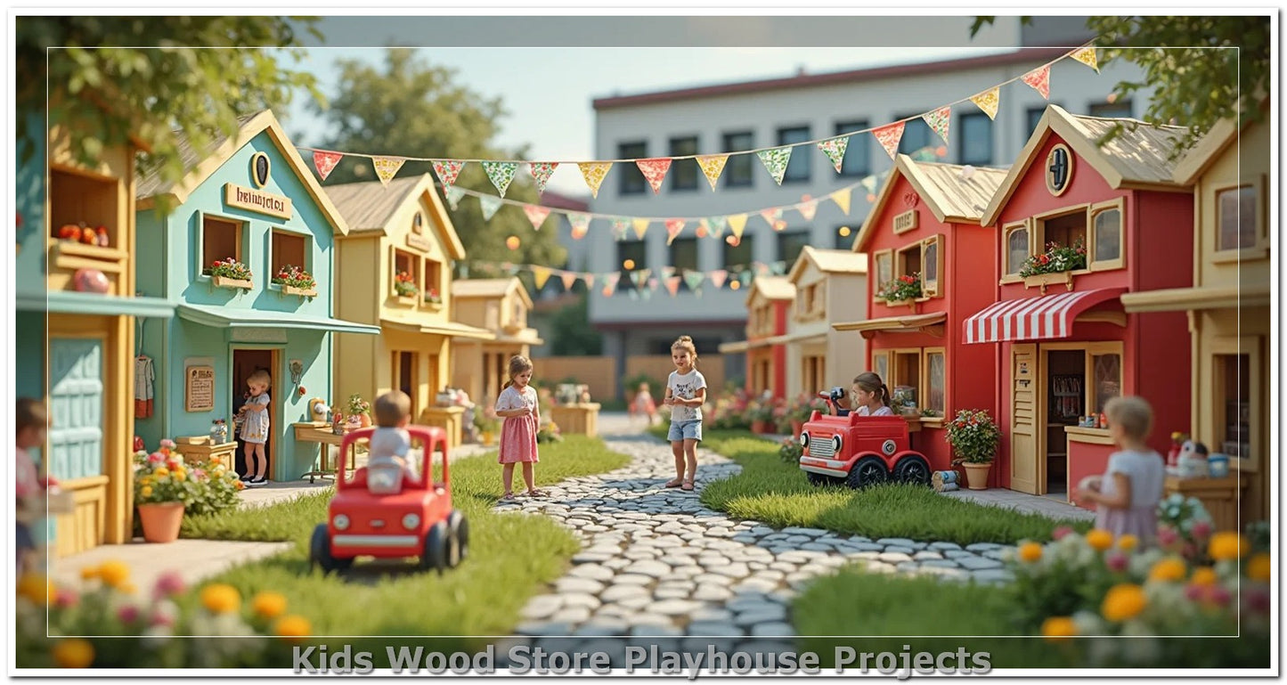 Customizable Wooden Play Town for Children: Unique Learning and Fun Spaces for Daycares, Play Cafes and Playhouses