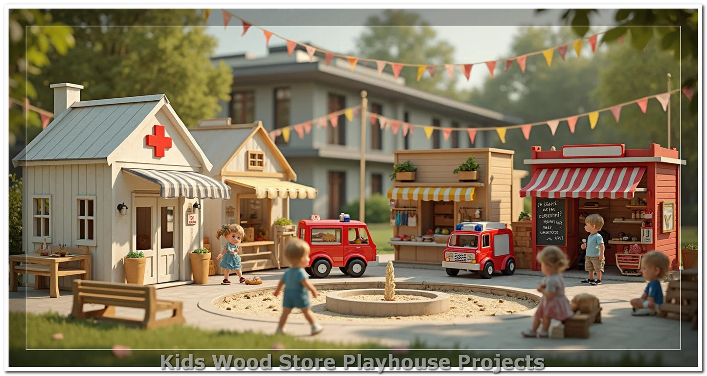 Customizable Wooden Play Town for Children: Unique Learning and Fun Spaces for Daycares, Play Cafes and Playhouses