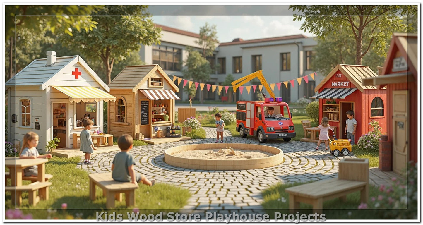 Customizable Wooden Play Town for Children: Unique Learning and Fun Spaces for Daycares, Play Cafes and Playhouses