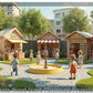 Customizable Wooden Play Town for Children: Unique Learning and Fun Spaces for Daycares, Play Cafes and Playhouses