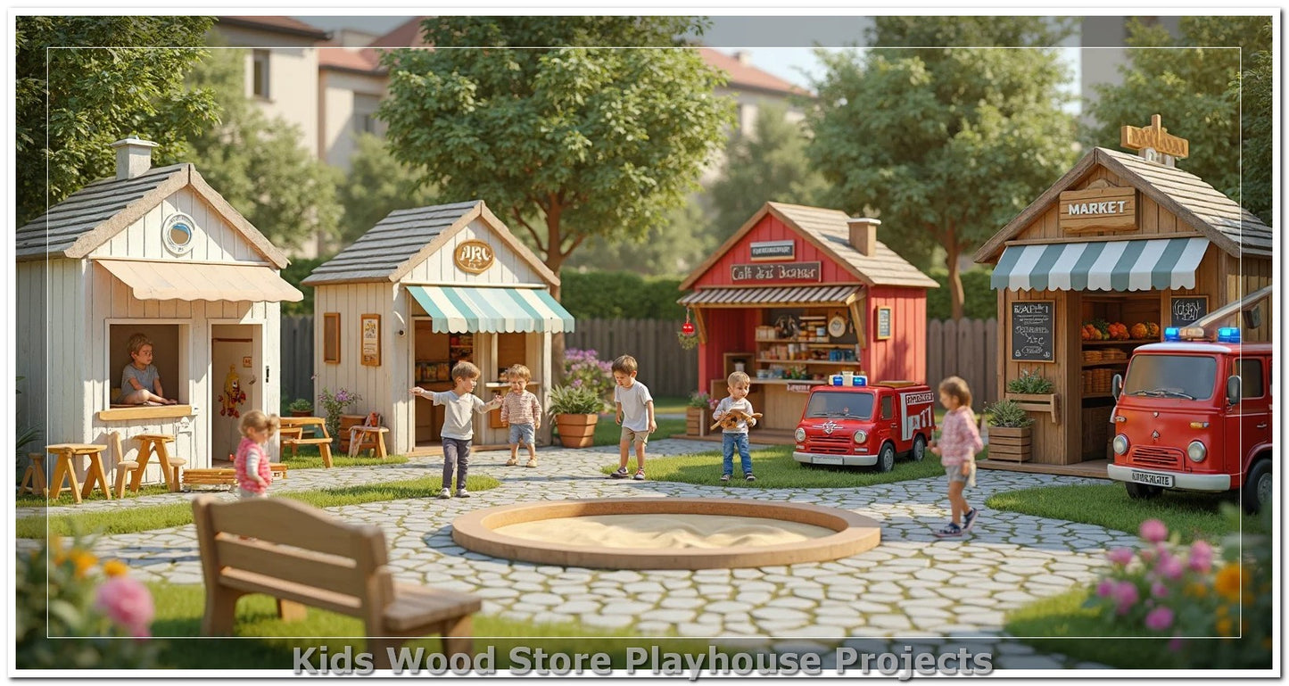 Customizable Wooden Play Town for Children: Unique Learning and Fun Spaces for Daycares, Play Cafes and Playhouses