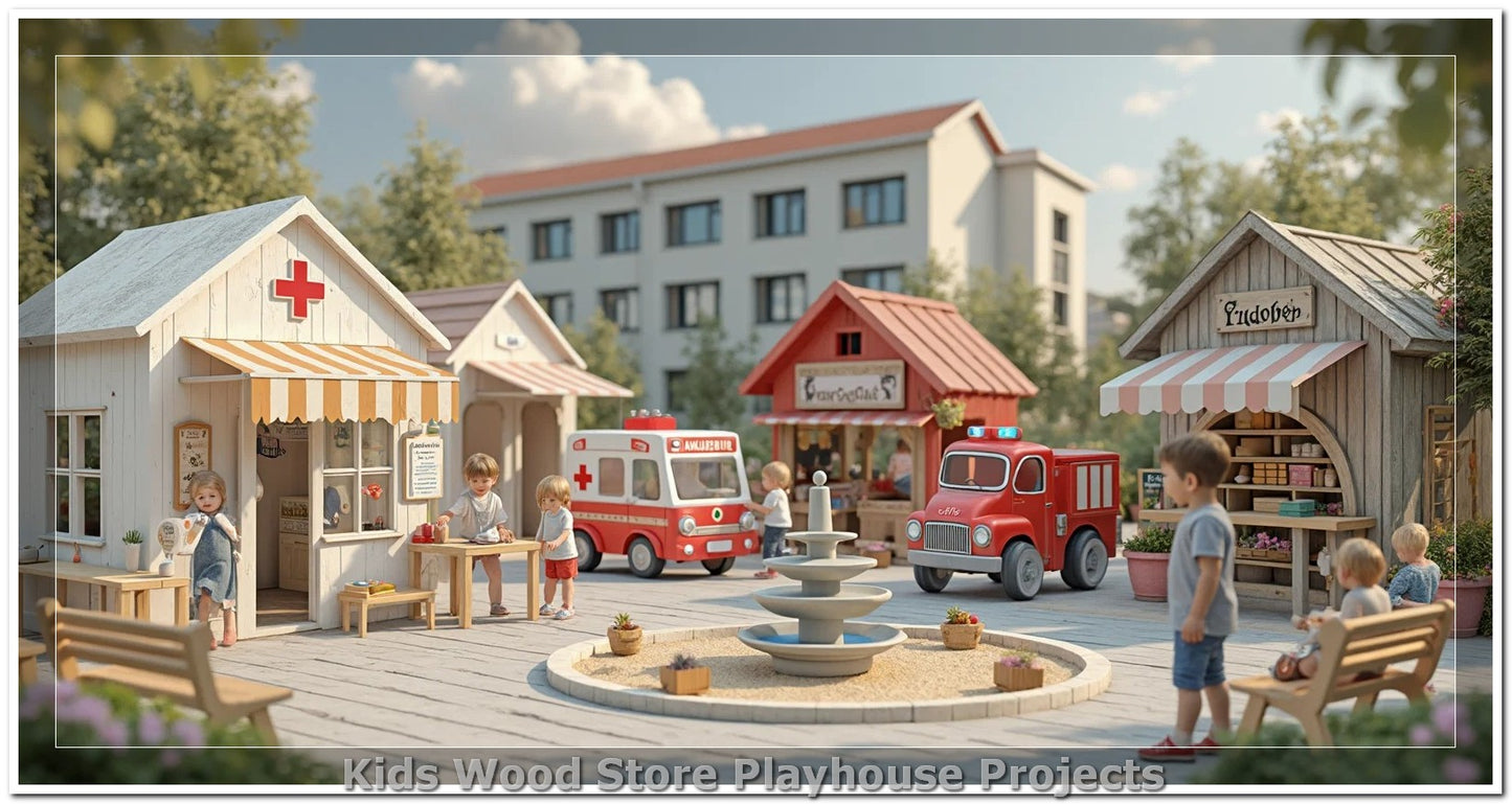 Customizable Wooden Play Town for Children: Unique Learning and Fun Spaces for Daycares, Play Cafes and Playhouses