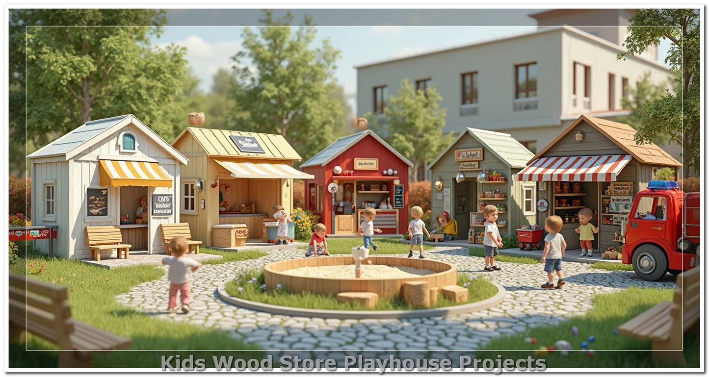 Individuell gestaltbare, pädagogische Spielstädte aus Holz für drinnen und draußen – fantasieanregende Designs für Kindertagesstätten, Spielcafés und Spielhäuser