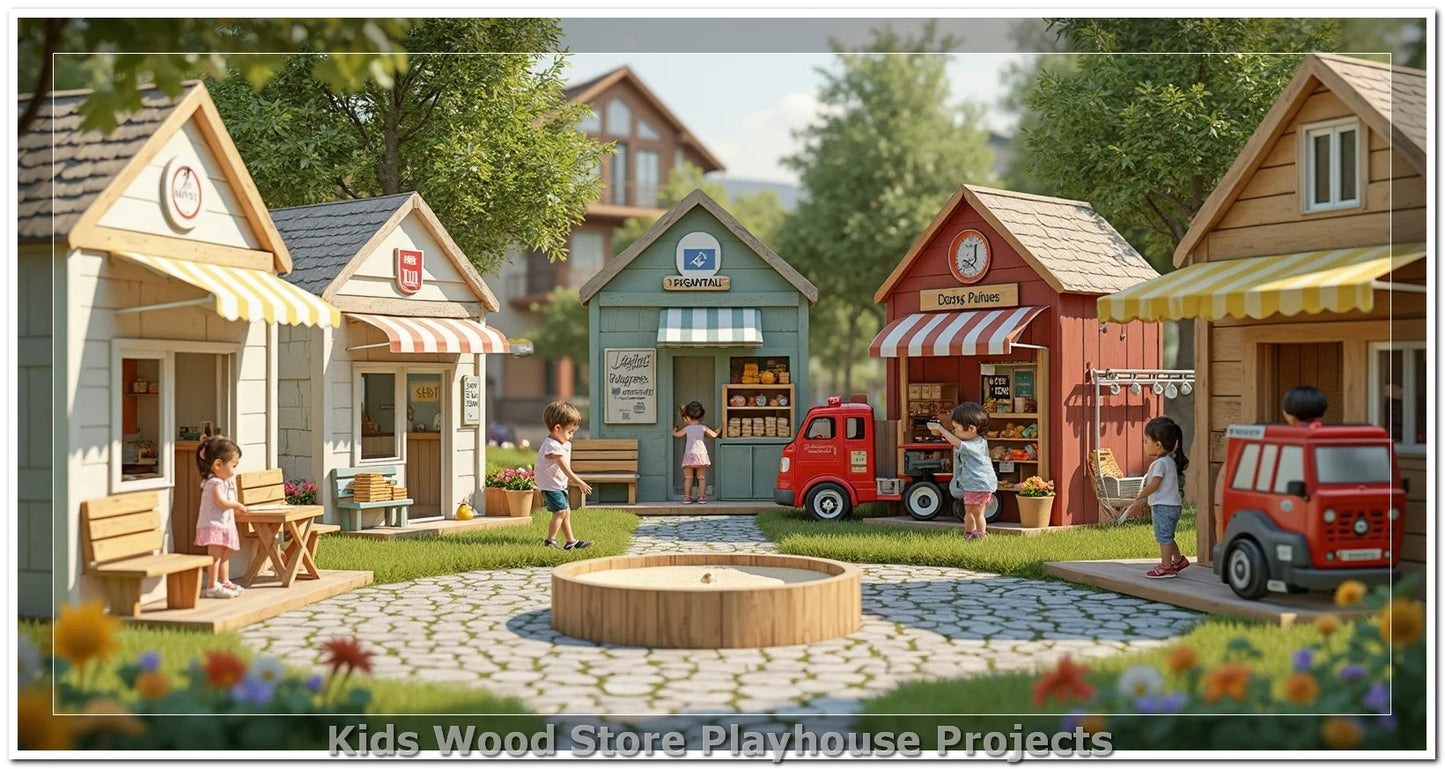 Customizable Wooden Play Town for Children: Unique Learning and Fun Spaces for Daycares, Play Cafes and Playhouses