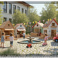 Customizable Wooden Play Town for Children: Unique Learning and Fun Spaces for Daycares, Play Cafes and Playhouses