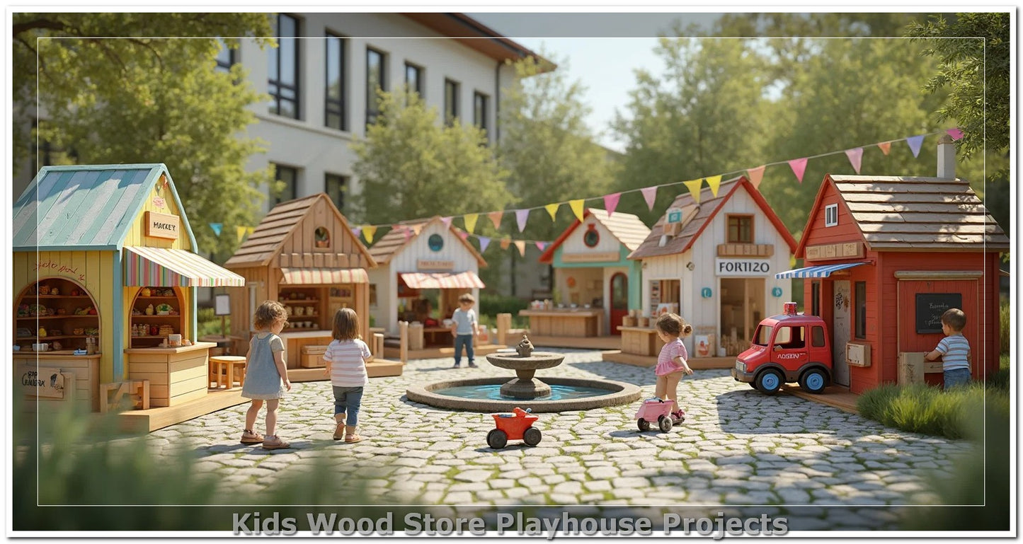 Customizable Wooden Play Town for Children: Unique Learning and Fun Spaces for Daycares, Play Cafes and Playhouses