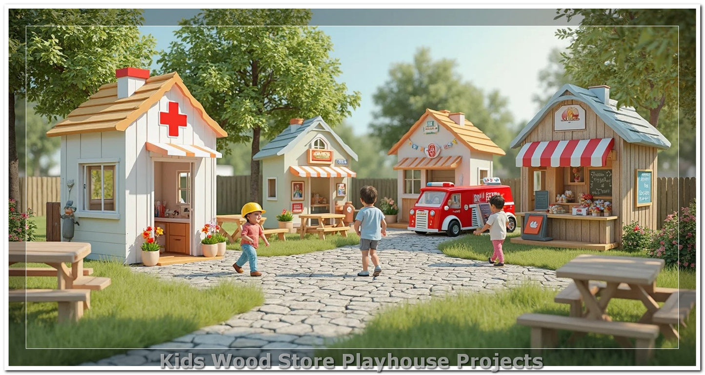 Customizable Wooden Play Town for Children: Unique Learning and Fun Spaces for Daycares, Play Cafes and Playhouses