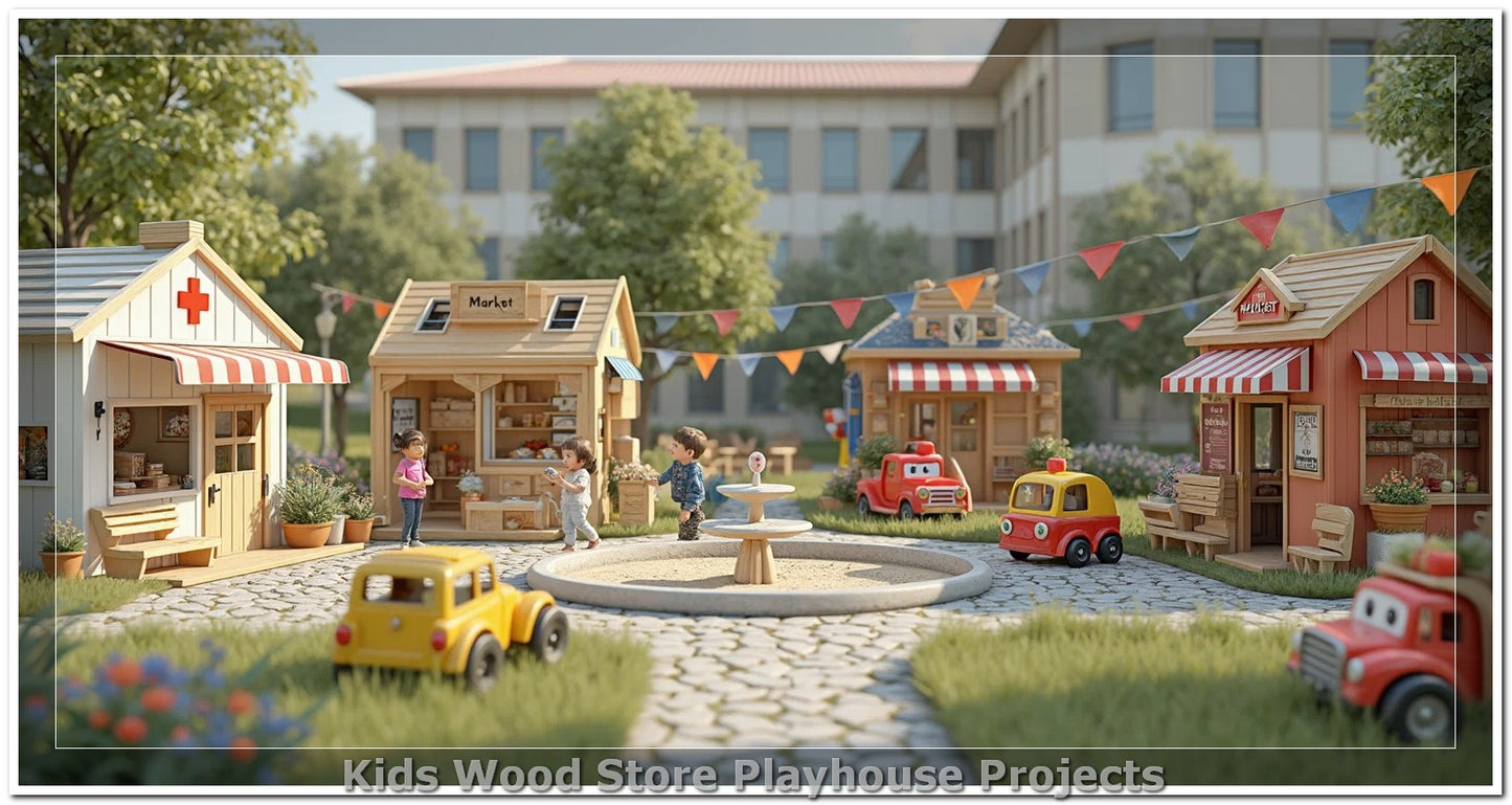 Customizable Wooden Play Town for Children: Unique Learning and Fun Spaces for Daycares, Play Cafes and Playhouses