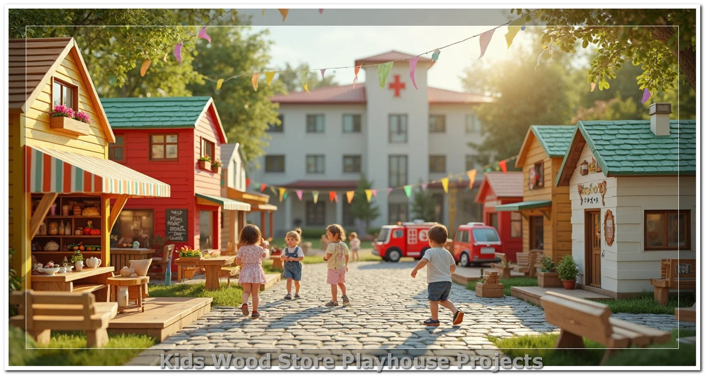 Customizable Wooden Play Town for Children: Unique Learning and Fun Spaces for Daycares, Play Cafes and Playhouses