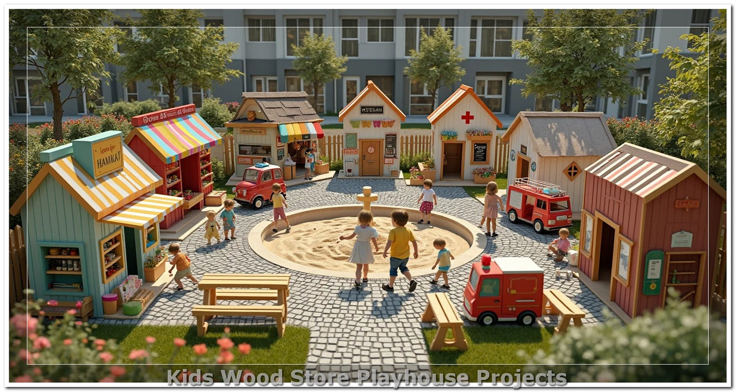 Customizable Wooden Play Town for Children: Unique Learning and Fun Spaces for Daycares, Play Cafes and Playhouses