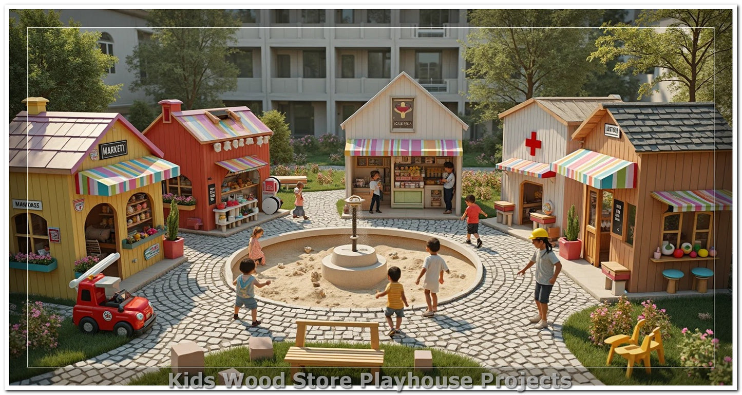 Customizable Wooden Play Town for Children: Unique Learning and Fun Spaces for Daycares, Play Cafes and Playhouses