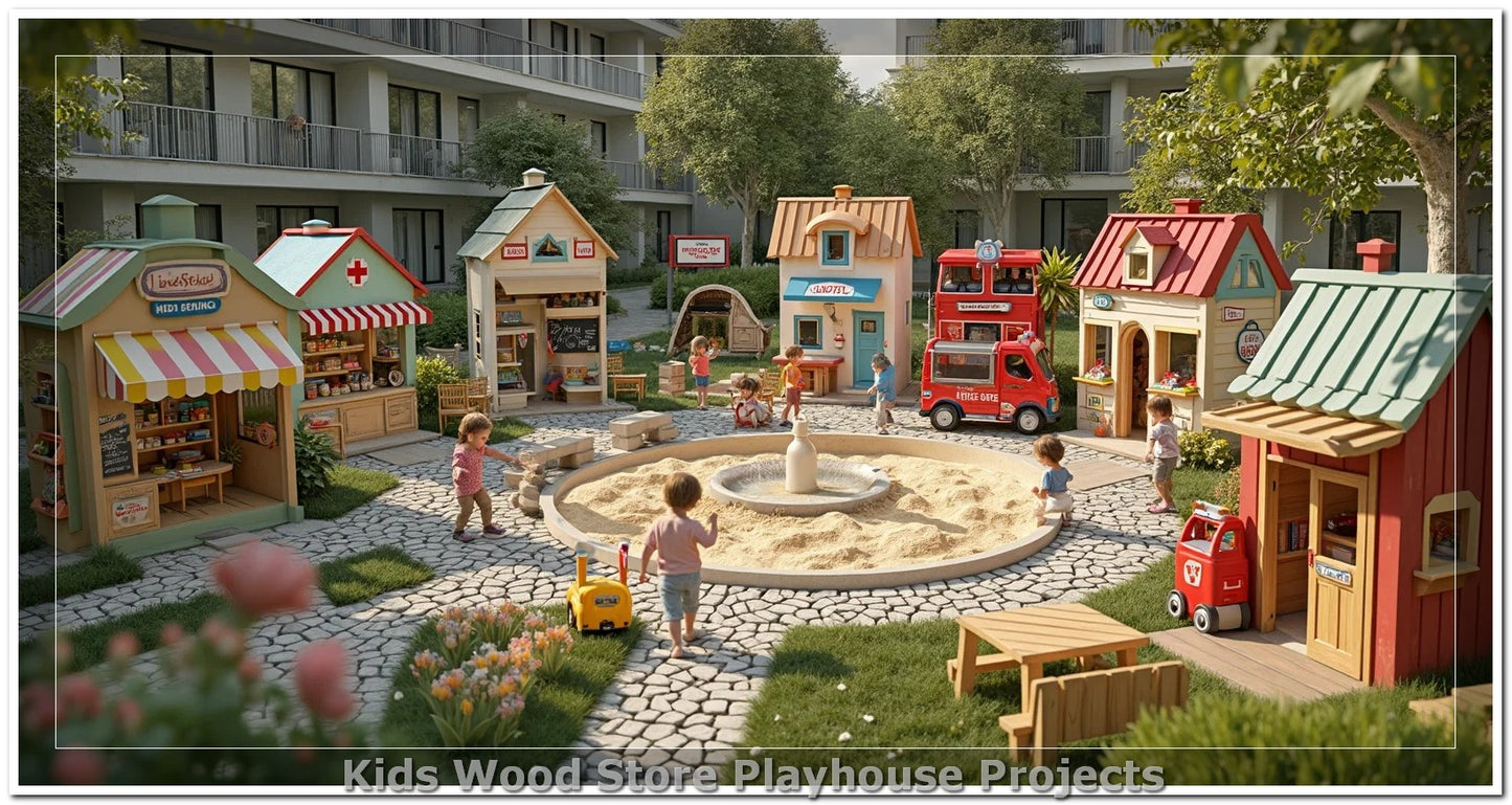 Customizable Wooden Play Town for Children: Unique Learning and Fun Spaces for Daycares, Play Cafes and Playhouses