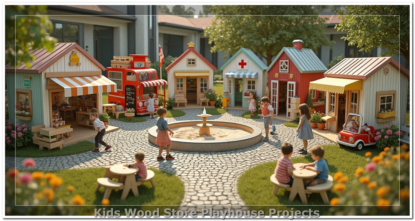 Customizable Wooden Play Town for Children: Unique Learning and Fun Spaces for Daycares, Play Cafes and Playhouses