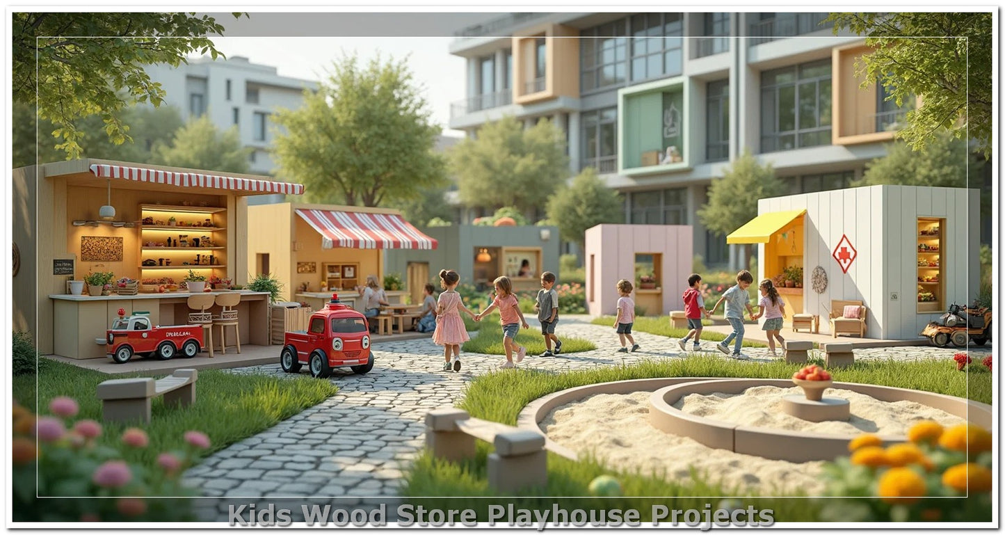 Customizable Wooden Play Town for Children: Unique Learning and Fun Spaces for Daycares, Play Cafes and Playhouses