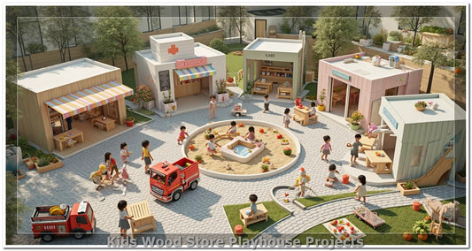 Customizable Wooden Play Town for Children: Unique Learning and Fun Spaces for Daycares, Play Cafes and Playhouses