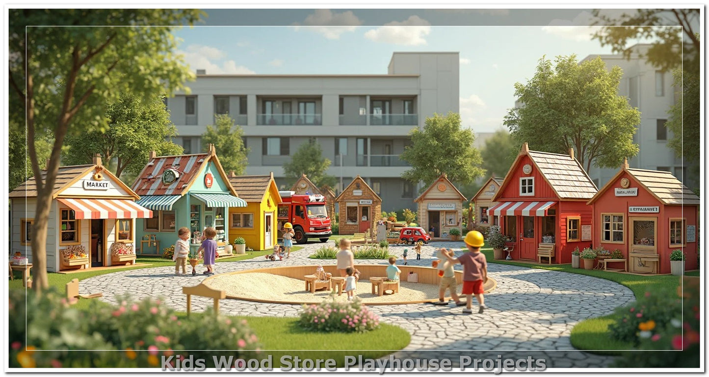 Customizable Wooden Play Town for Children: Unique Learning and Fun Spaces for Daycares, Play Cafes and Playhouses