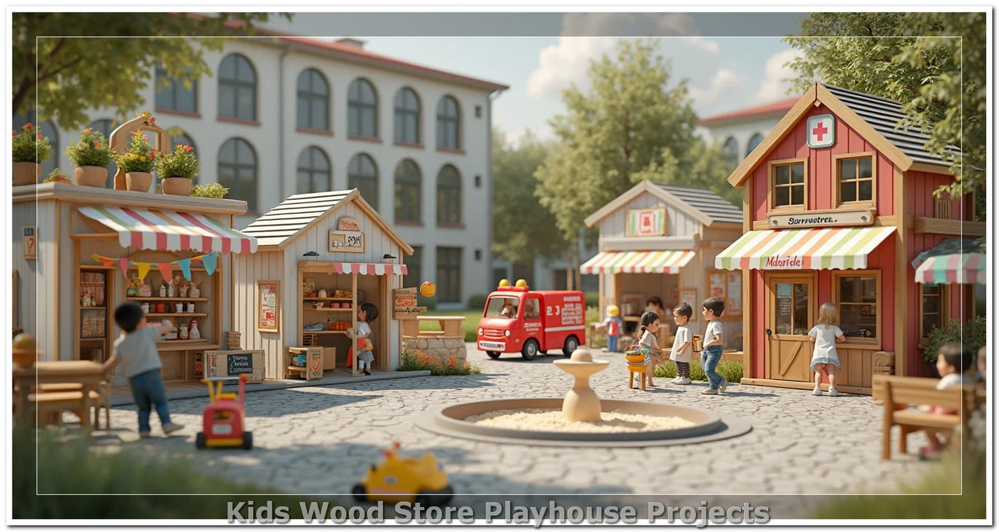 Customizable Wooden Play Town for Children: Unique Learning and Fun Spaces for Daycares, Play Cafes and Playhouses