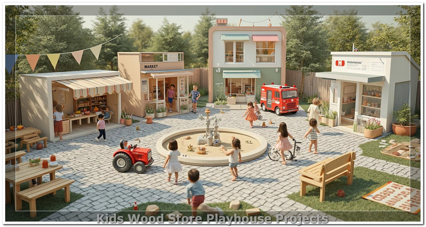 Customizable Wooden Play Town for Children: Unique Learning and Fun Spaces for Daycares, Play Cafes and Playhouses