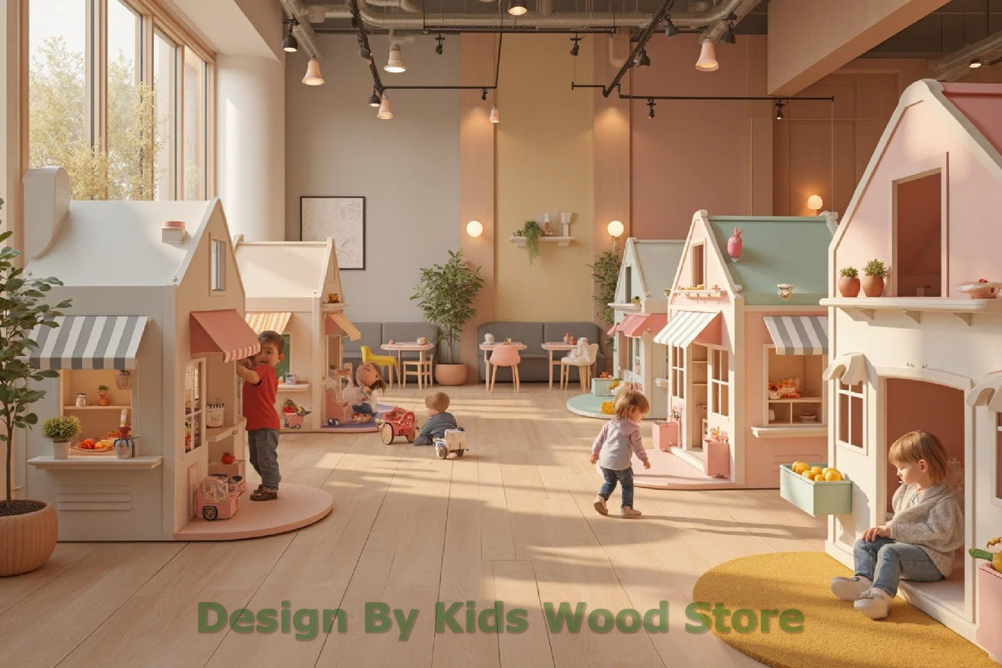 Customizable Educational Indoor Wooden Play Towns for Kids – Imagination-Boosting Designs for Daycares, Play Cafes and Playhouses