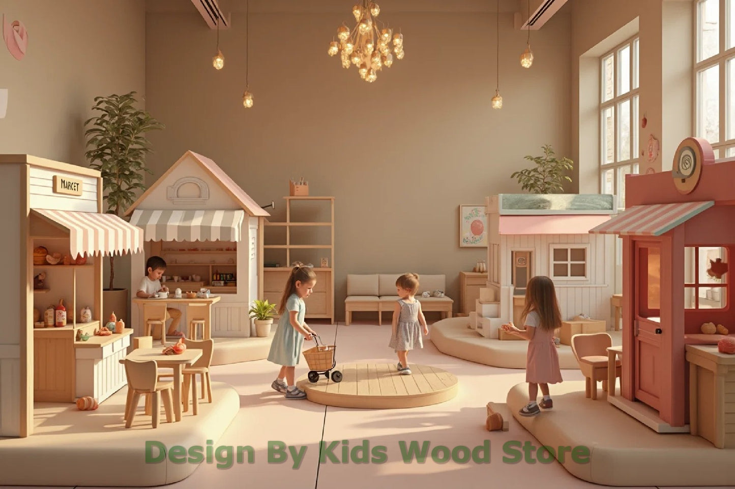 Customizable Educational Indoor and Outdoor Wooden Play Towns for Kids – Imagination-Boosting Designs for Daycares, Play Cafes and Playhouses