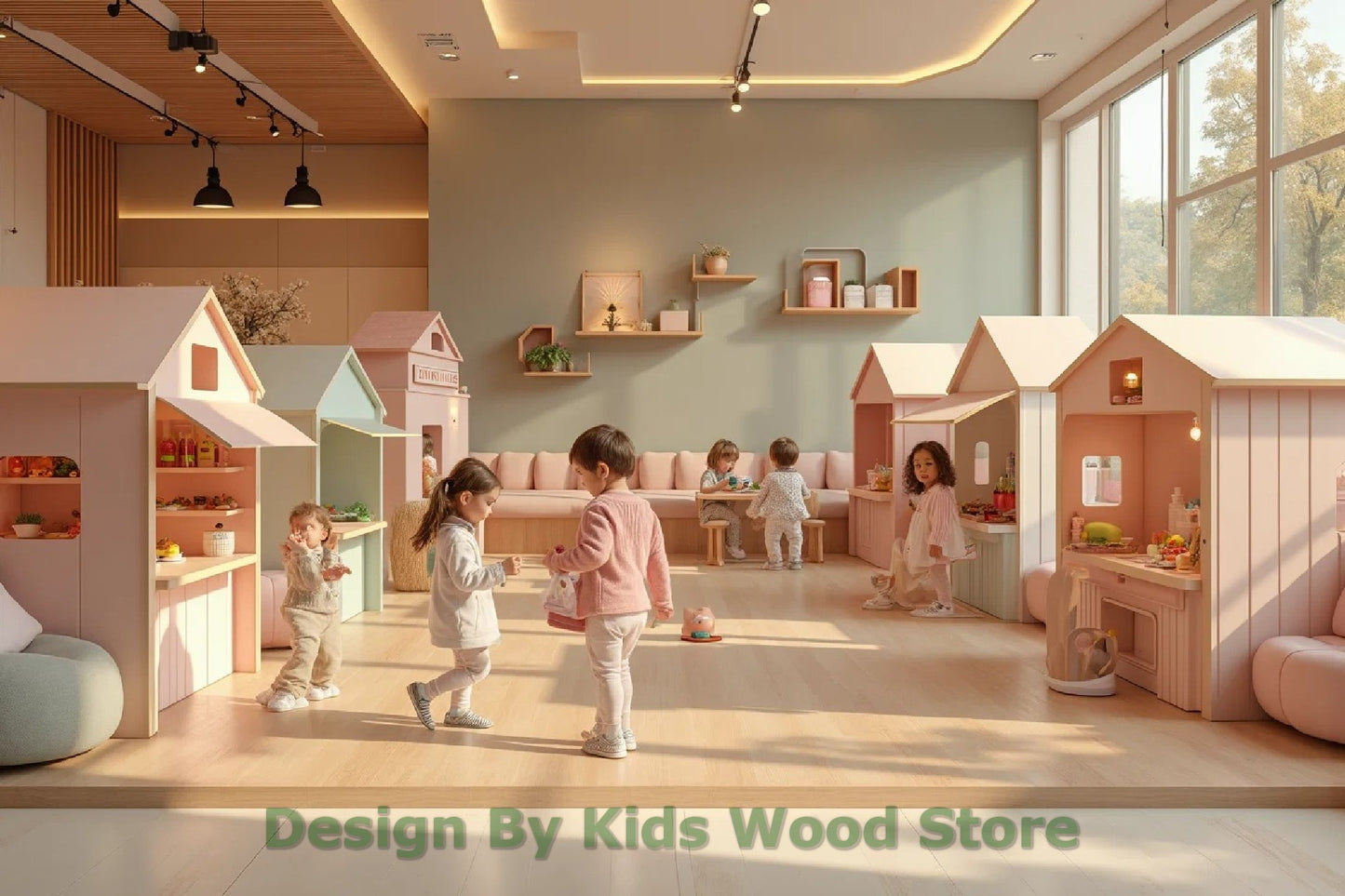 Customizable Educational Indoor and Outdoor Wooden Play Towns for Kids – Imagination-Boosting Designs for Daycares, Play Cafes and Playhouses