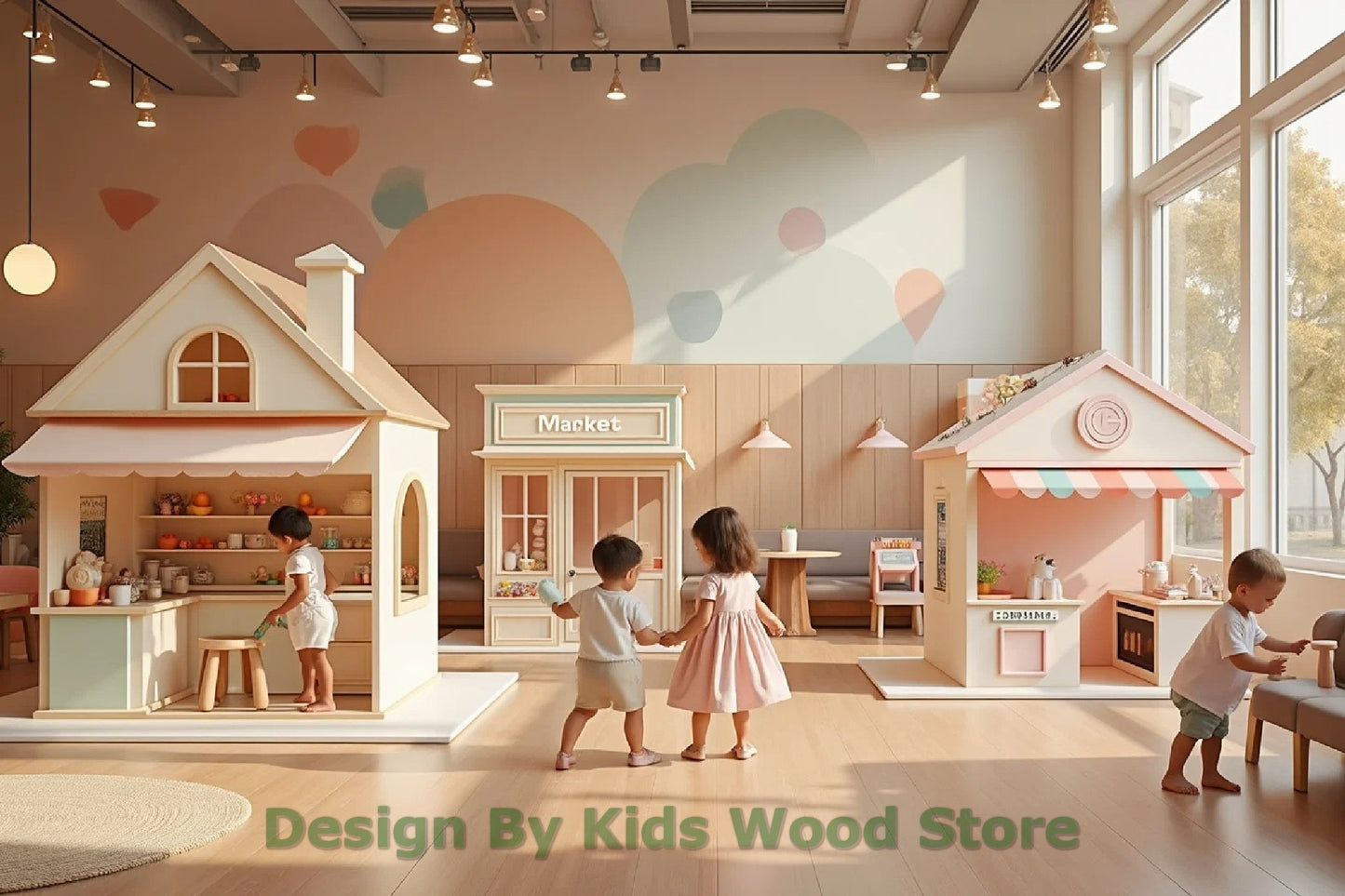 Customizable Educational Indoor and Outdoor Wooden Play Towns for Kids – Imagination-Boosting Designs for Daycares, Play Cafes and Playhouses