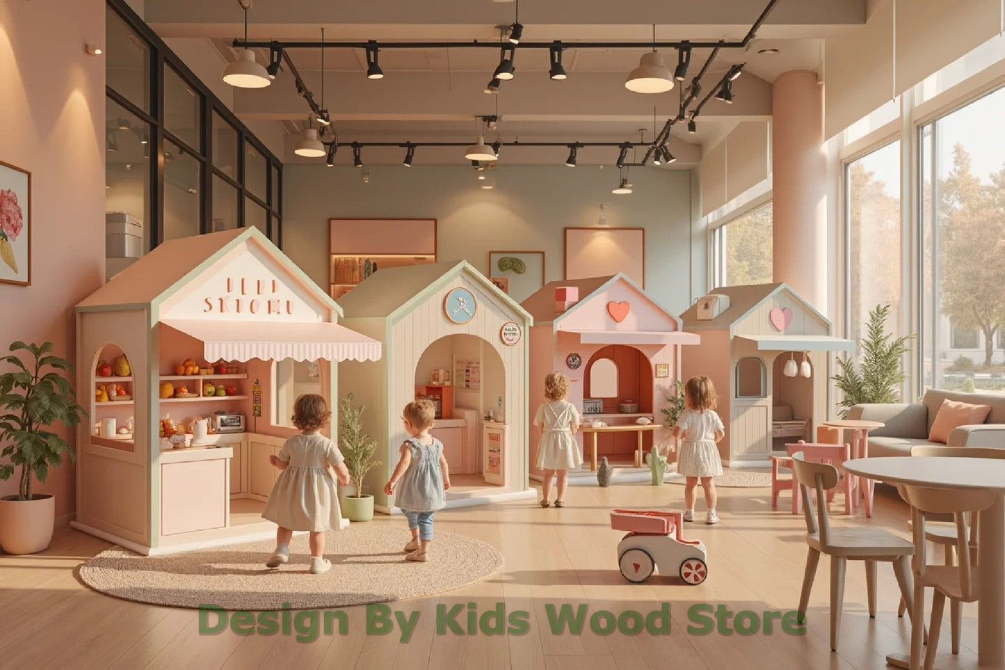 Customizable Educational Indoor Wooden Play Towns for Kids – Imagination-Boosting Designs for Daycares, Play Cafes and Playhouses