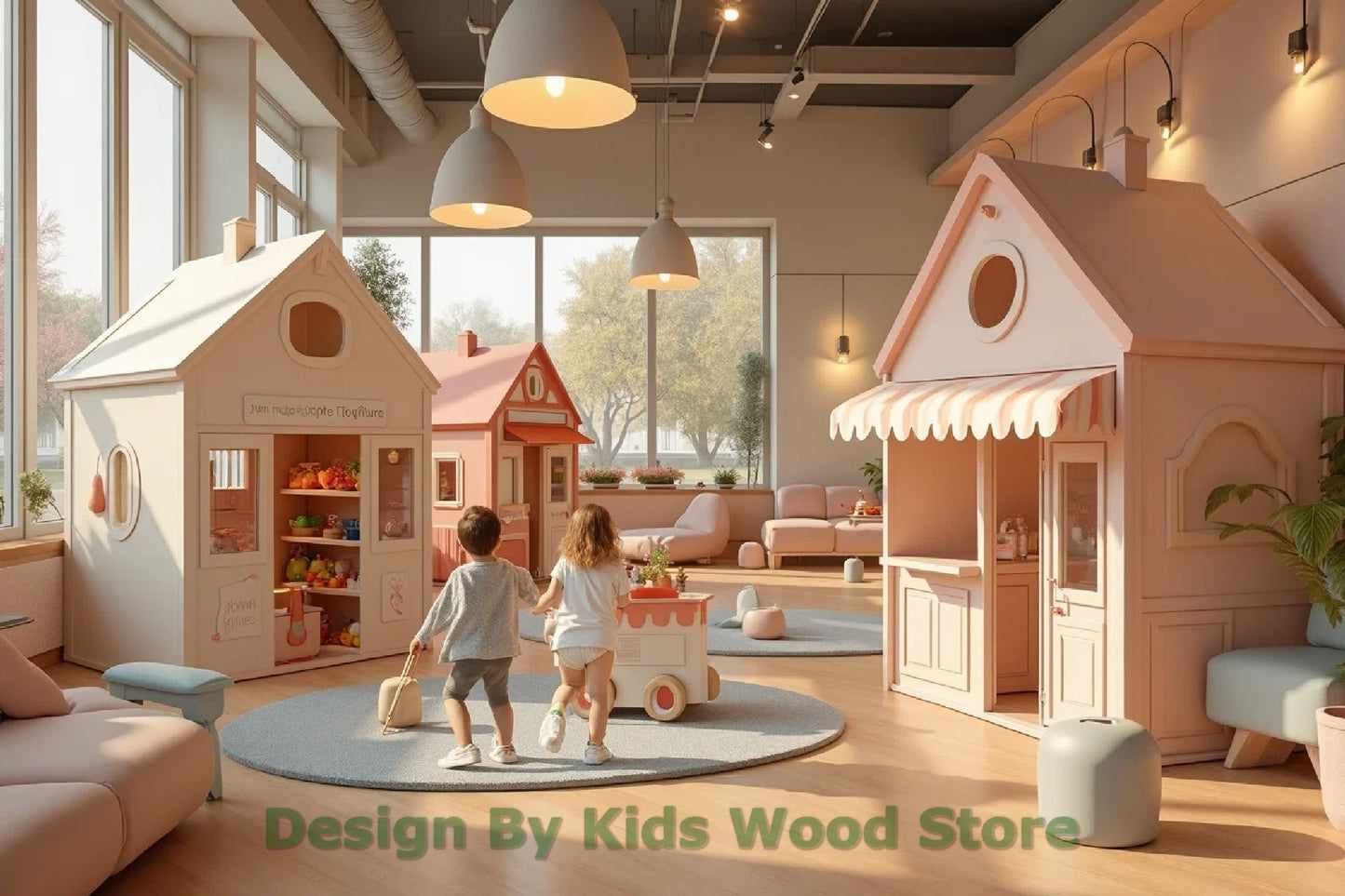 Customizable Educational Indoor and Outdoor Wooden Play Towns for Kids – Imagination-Boosting Designs for Daycares, Play Cafes and Playhouses