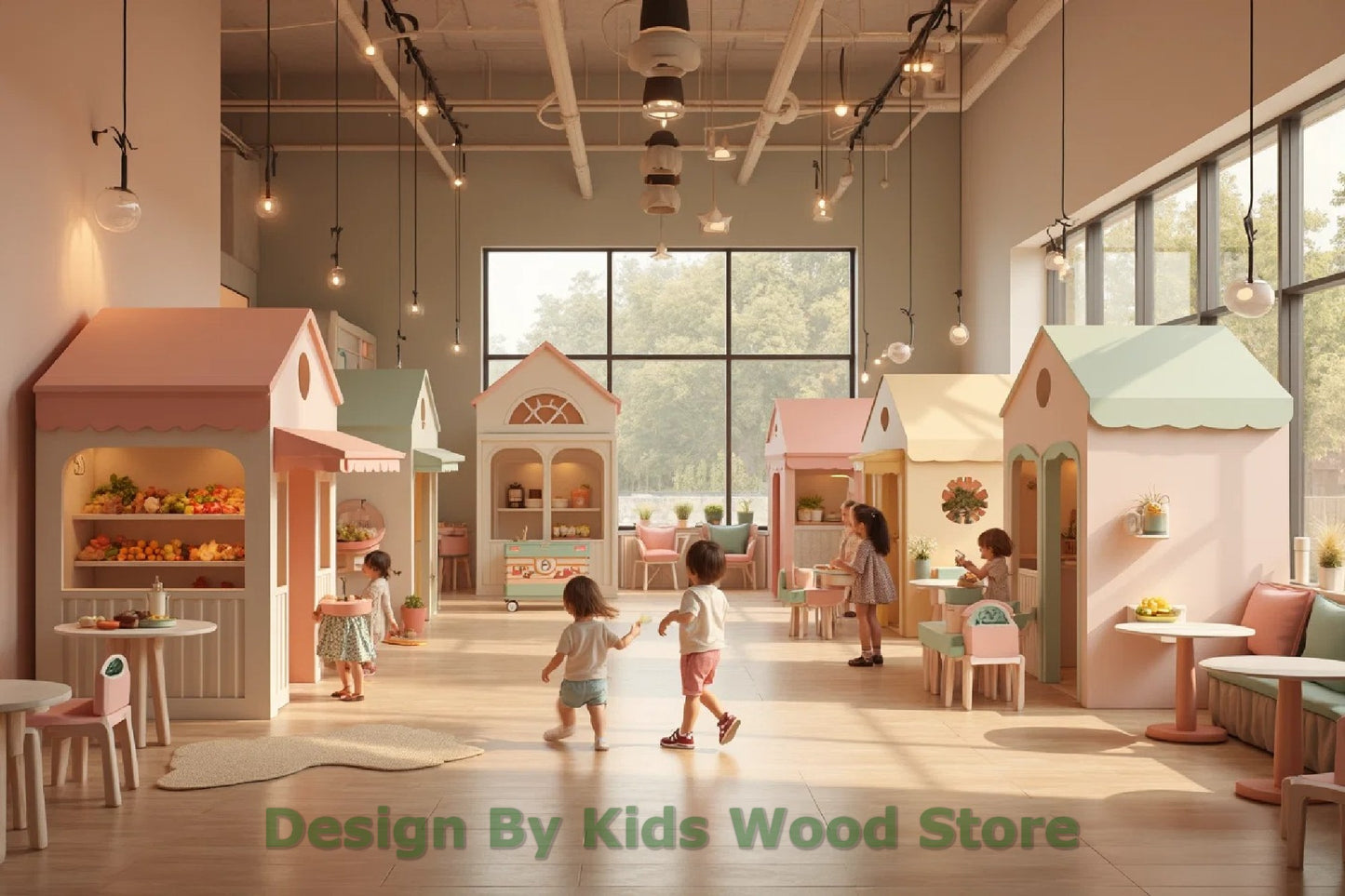 Customizable Educational Indoor Wooden Play Towns for Kids – Imagination-Boosting Designs for Daycares, Play Cafes and Playhouses