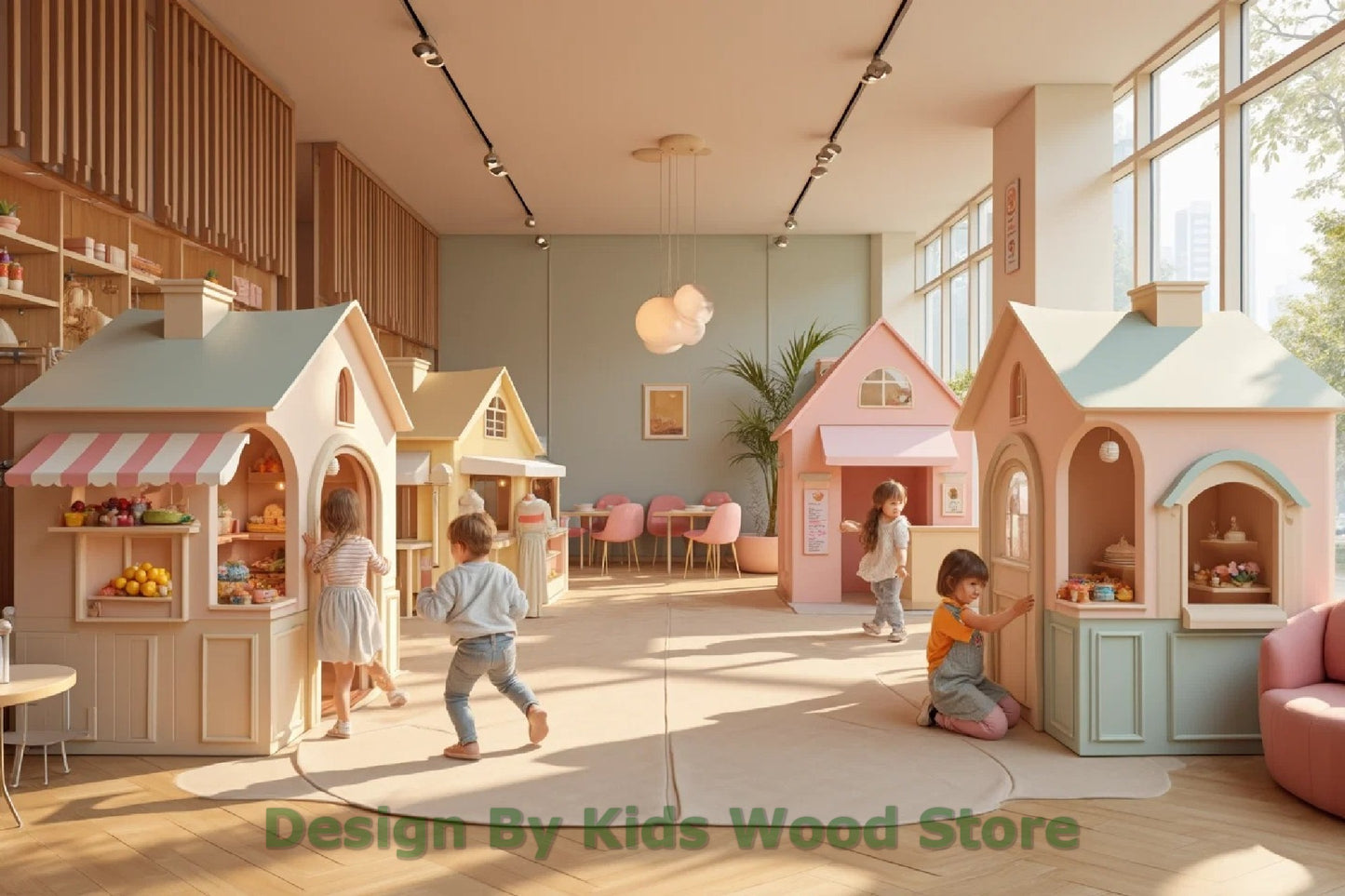 Customizable Educational Indoor and Outdoor Wooden Play Towns for Kids – Imagination-Boosting Designs for Daycares, Play Cafes and Playhouses