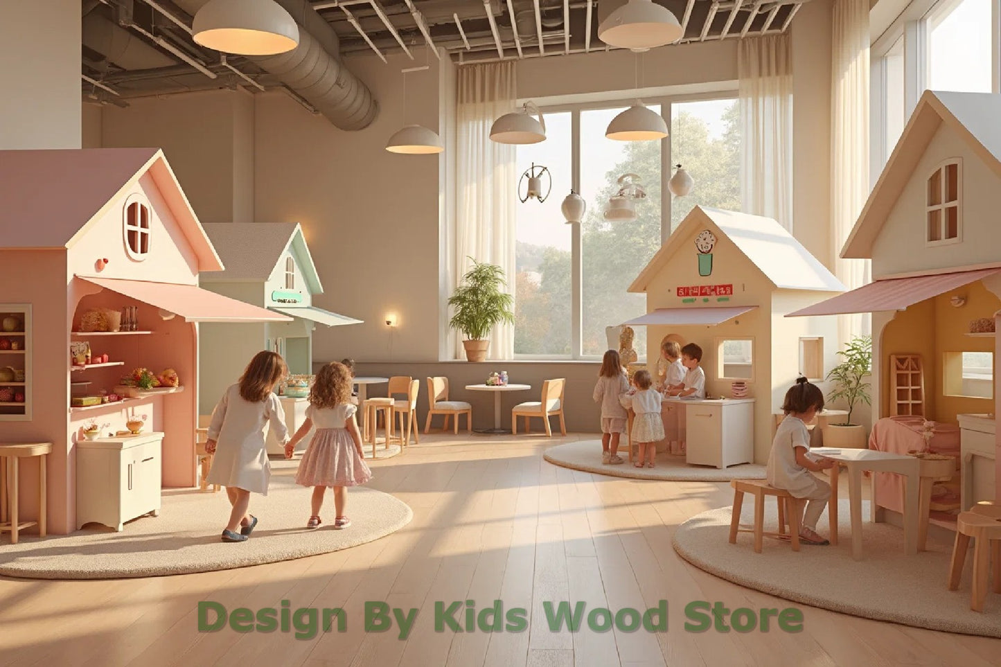 Customizable Educational Indoor and Outdoor Wooden Play Towns for Kids – Imagination-Boosting Designs for Daycares, Play Cafes and Playhouses