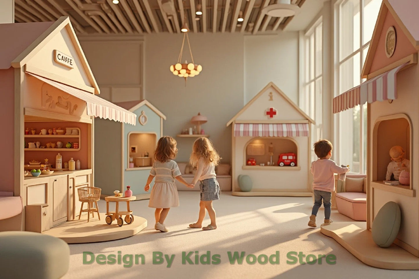 Customizable Educational Indoor Wooden Play Towns for Kids – Imagination-Boosting Designs for Daycares, Play Cafes and Playhouses