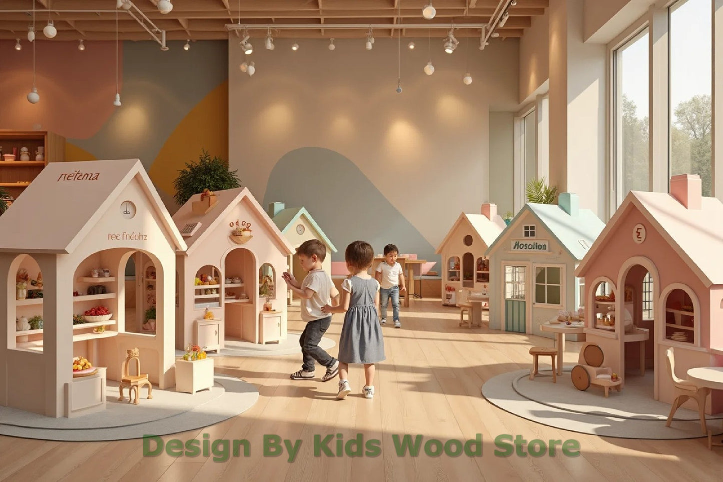 Customizable Educational Indoor Wooden Play Towns for Kids – Imagination-Boosting Designs for Daycares, Play Cafes and Playhouses