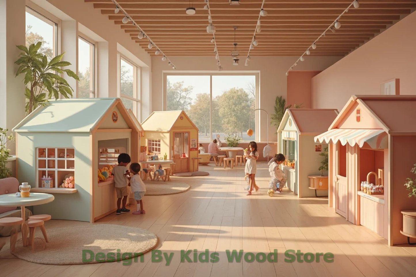 Customizable Educational Indoor and Outdoor Wooden Play Towns for Kids – Imagination-Boosting Designs for Daycares, Play Cafes and Playhouses