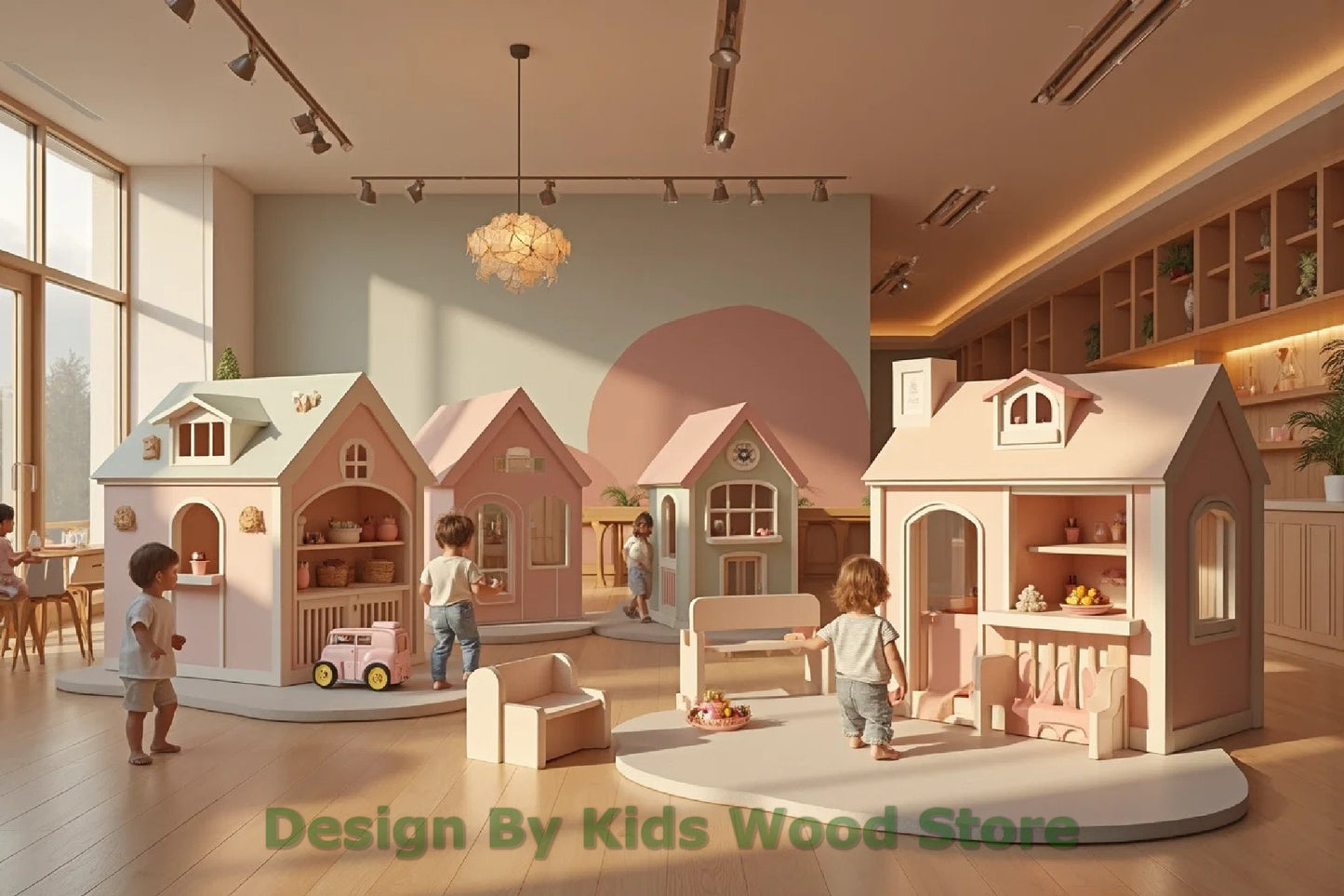 Customizable Educational Indoor and Outdoor Wooden Play Towns for Kids – Imagination-Boosting Designs for Daycares, Play Cafes and Playhouses