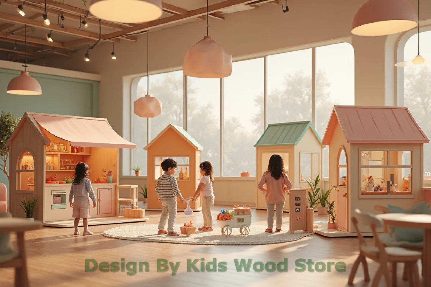 Customizable Educational Indoor and Outdoor Wooden Play Towns for Kids – Imagination-Boosting Designs for Daycares, Play Cafes and Playhouses